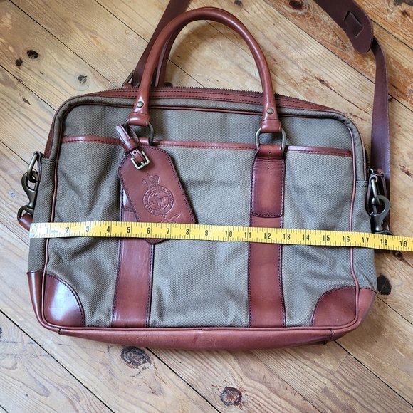 Ralph Lauren Natural Soft Waxed Canvas and Leather Messenger Bag - Picture 10 of 11